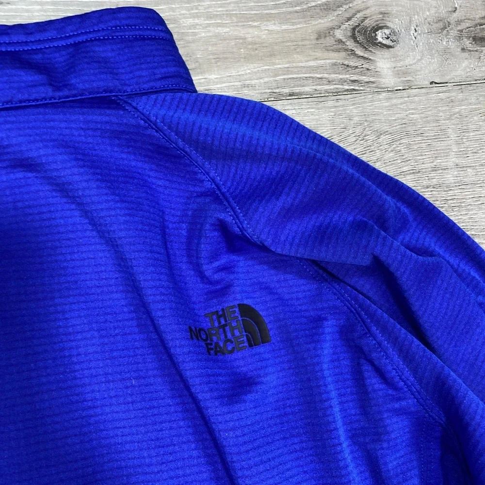 The North Face 1/4 Zip Pullover Shirt Mens XL Blue‎ Guardant Logo Stretch Fleece